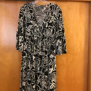 Black and white print dress